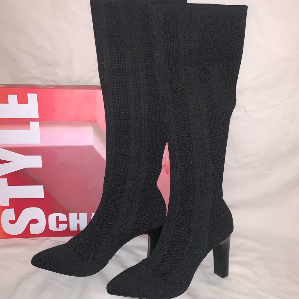 Black knee high boots